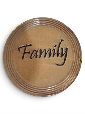 Rustic Brown 'Family' Stoneware Decorative Plate